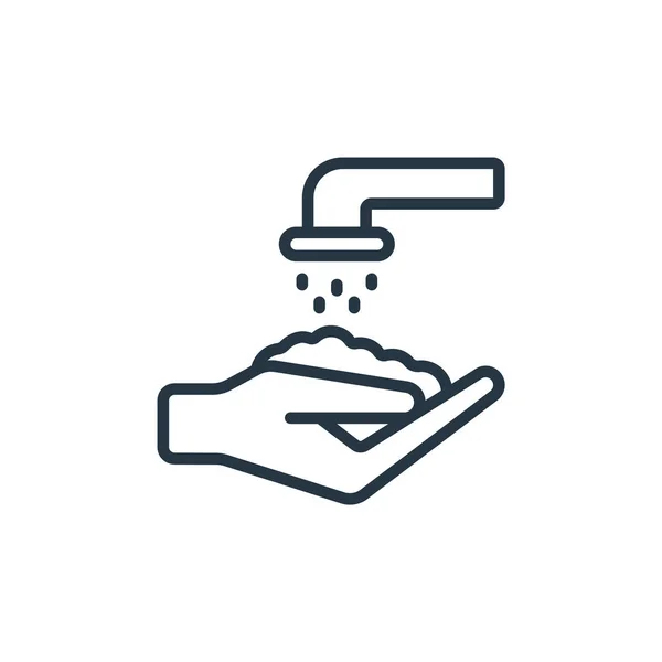 Washing Hands Icône Vecteur Concept Coronavirus Illustration Ligne Fine Avc — Image vectorielle