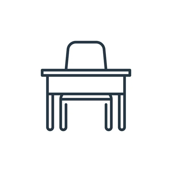 Chaise Bureau Icône Vecteur Concept Éducation Illustration Ligne Mince Chaise — Image vectorielle