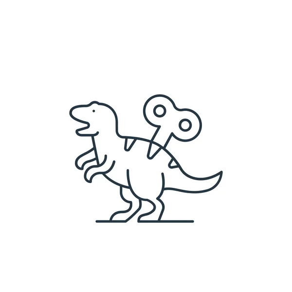 Vector Icono Dinosaurio Del Concepto Los Niños Ilustración Línea Delgada — Archivo Imágenes Vectoriales