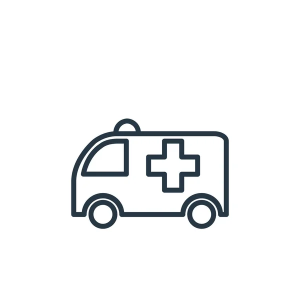 Ambulanță Icon Vector Conceptul Sănătate Linie Subțire Ilustrație Accident Vascular — Vector de stoc