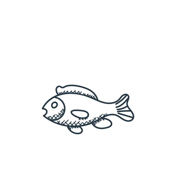 Wektor Ikony Ryby Koncepcji Żywności Cienka Ilustracja Rybiego Skoku Edytowalnego — Wektor stockowy