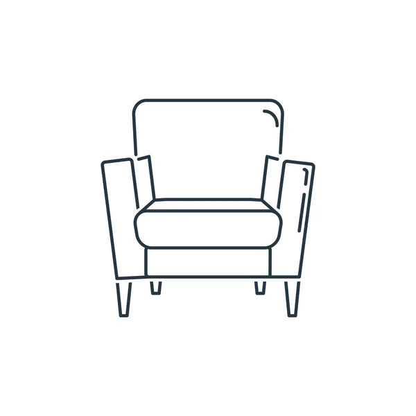 Fotel Ikon Vektor Háztartási Koncepció Vékony Vonal Illusztrációja Karosszék Szerkeszthető — Stock Vector