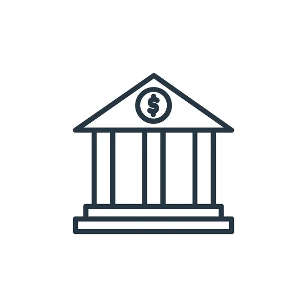 Vector Icono Del Banco Concepto Financiero Ilustración Línea Delgada Del — Archivo Imágenes Vectoriales