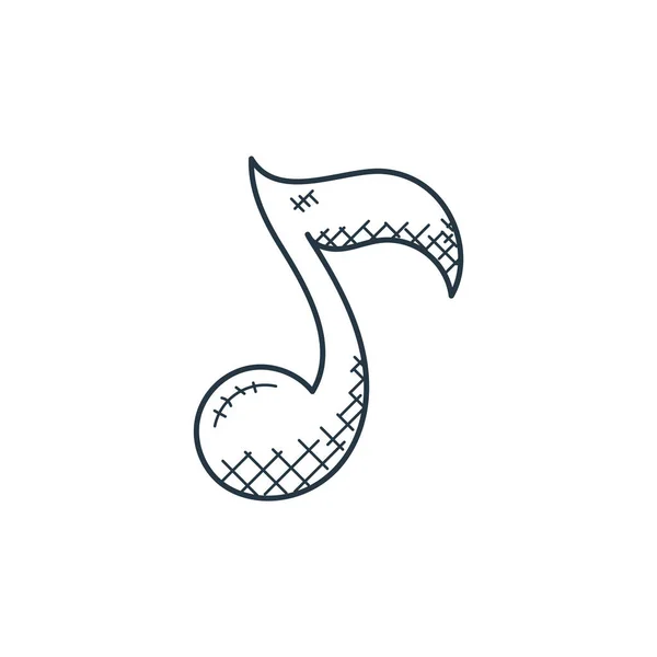 Іконка Музичної Ноти Вектор Музичної Концепції Тонка Лінія Ілюстрації Музичних — стоковий вектор