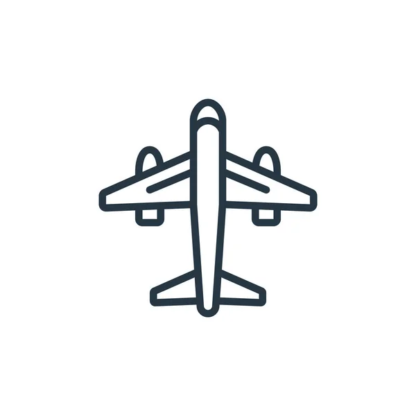 Nternet Konseptinden Uçak Ikonu Vektörü Uçakta Düzenlenebilir Darbenin Ince Bir — Stok Vektör