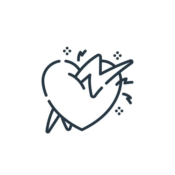 Heart Icon Vector Rock Roll Concept Thin Line Illustration Heart — Stock Vector