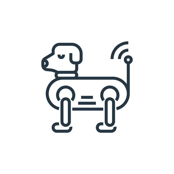 犬のアイコンベクトルを人工知能の概念から 犬編集可能なストロークの細い線図 ウェブやモバイルアプリ 印刷メディアで使用するための犬の線形記号 — ストックベクタ