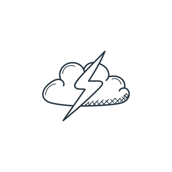 thunderstorm icon vector from weather concept. Thin line illustration of thunderstorm editable stroke. thunderstorm linear sign for use on web and mobile apps, logo, print media.