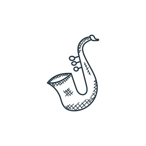 Icône Saxophone Vecteur Concept Musique Illustration Ligne Fine Trait Modifiable — Image vectorielle