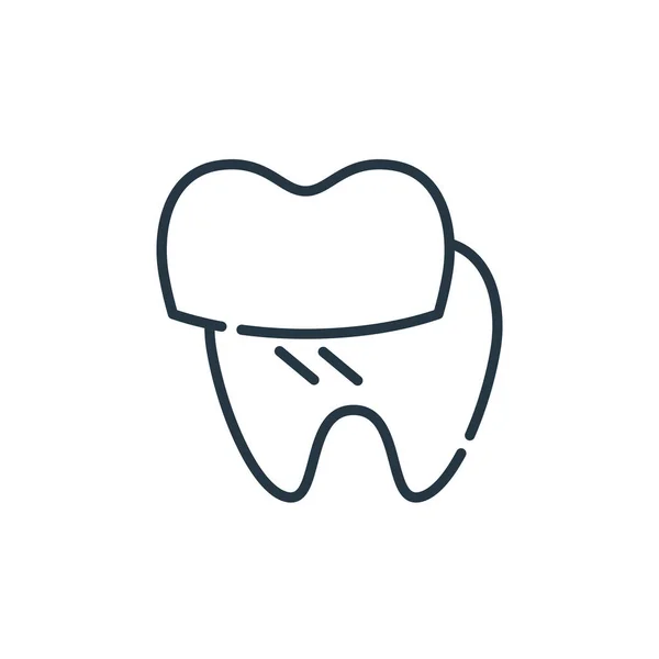 Dişçi Konseptinden Diş Kaplaması Ikonu Vektörü Nce Çizgili Diş Kaplaması — Stok Vektör