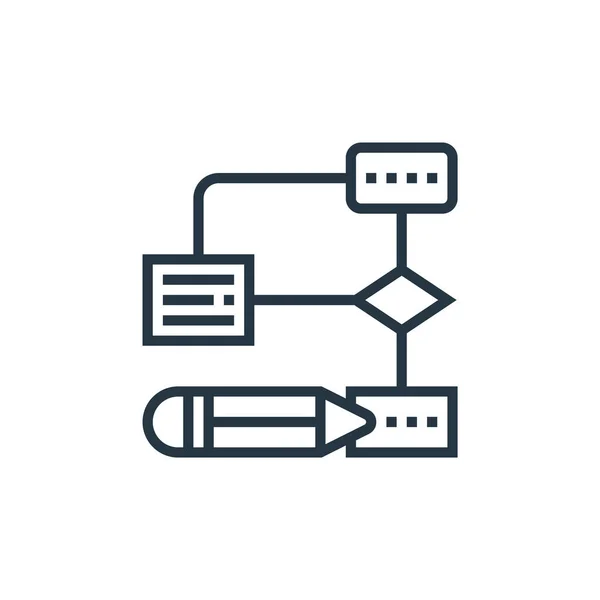 Vetor Ícone Fluxograma Conceito Processo Industrial Ilustração Linha Fina Curso — Vetor de Stock