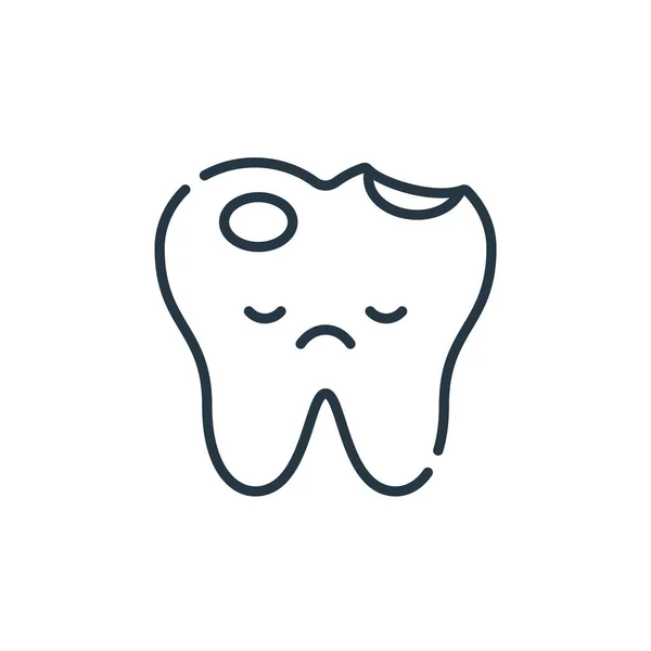 Diş Hekimi Konseptinden Kalma Oyuk Vektörü Düzenlenebilir Çürüklerin Ince Çizgisi — Stok Vektör