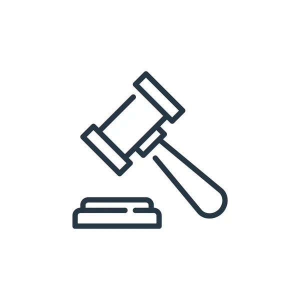 Gavel Icon Vector Dal Concetto Legge Giustizia Illustrazione Linea Sottile — Vettoriale Stock