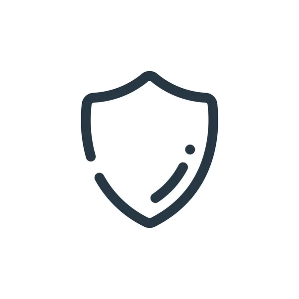 Shield Icon Vector User Interface Concept Inglês Linha Fina Ilustração — Vetor de Stock