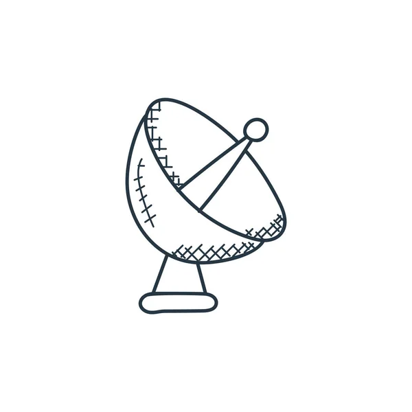 Іконка Супутникової Тарілки Вектор Космічної Авіаційної Концепції Тонка Лінія Ілюстрації — стоковий вектор