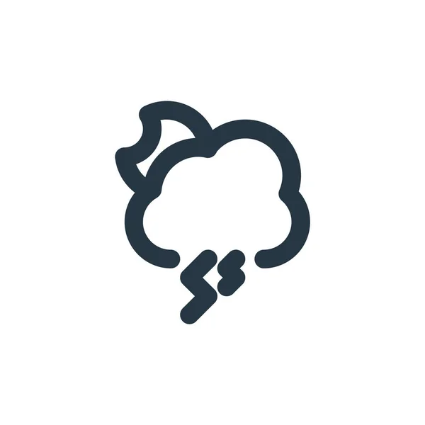 Cloud Icône Vecteur Concept Météorologique Illustration Ligne Mince Coup Modifiable — Image vectorielle