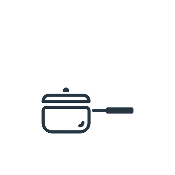 壶图标矢量从厨房的概念 可编辑笔划的细线图解 平底锅线形标志 用于网络和移动应用程序 印刷媒体 — 图库矢量图片