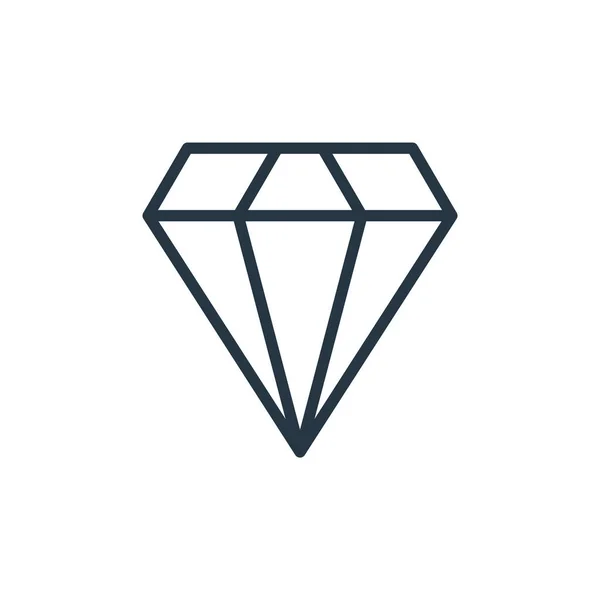 Diamant Icône Vecteur Busines Finace Concept Illustration Ligne Mince Trait — Image vectorielle