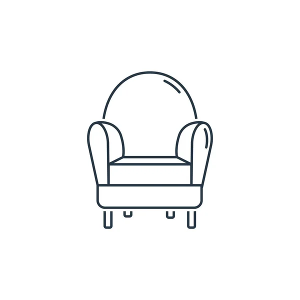 Sillón Icono Vector Del Concepto Del Hogar Ilustración Línea Delgada — Archivo Imágenes Vectoriales