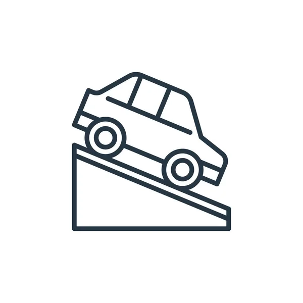 Wektor Ikony Zjazdu Koncepcji Silnika Samochodu Cienka Ilustracja Zjazdowego Skoku — Wektor stockowy