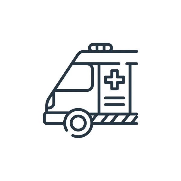 Ambulanță Icon Vector Conceptul Transport Public Linie Subțire Ilustrație Accident — Vector de stoc