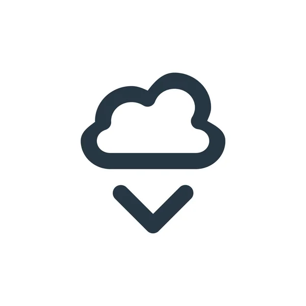 Cloud Download Icoon Vector Van Netwerk Communicatie Concept Dunne Lijn — Stockvector