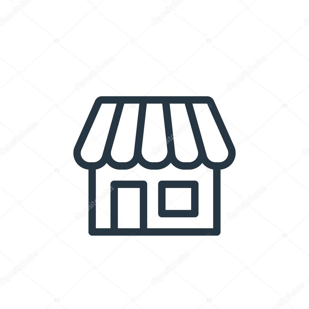 store icon vector from ecommerce shopping concept. Thin line illustration of store editable stroke. store linear sign for use on web and mobile apps, logo, print media.