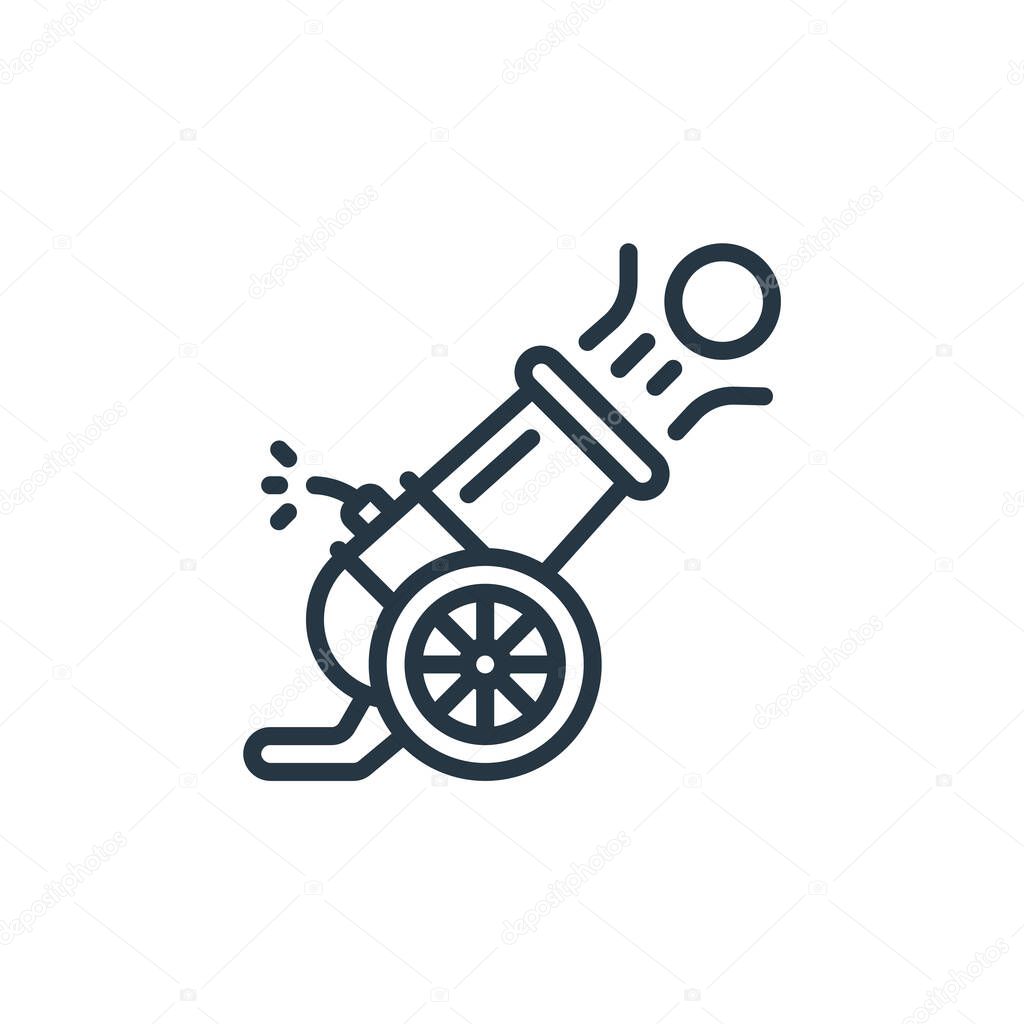 cannon icon vector from ramadan concept. Thin line illustration of cannon editable stroke. cannon linear sign for use on web and mobile apps, logo, print media.