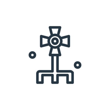 Sinema kamerası ikon vektörü film çekimi konseptinden. Sinema kamerasının düzenlenebilir vuruşunun ince çizgisi. Web ve mobil uygulamalarda kullanmak için sinema kamerası doğrusal işareti, logo, yazdırma ortamı.