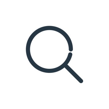 Gösterge paneli ui konseptindeki simge vektörünü ara. Düzenlenebilir darbenin ince çizgisi. Web ve mobil uygulamalarda kullanmak için doğrusal arama işareti, logo, yazdırma ortamı.