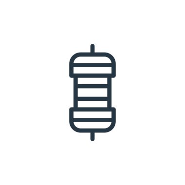 Mühendislik konseptinden ikon vektörü. İnce çizgili, düzenlenebilir felç çizgisi. Web ve mobil uygulamalar, logo ve yazdırma ortamlarında kullanım için doğrusal imzaya direnç göster.