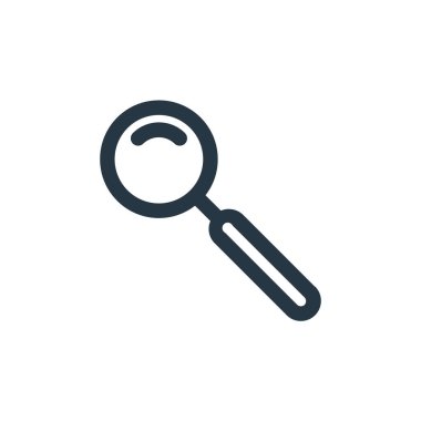 İş konseptinden ikon vektörünü ara. Düzenlenebilir darbenin ince çizgisi. Web ve mobil uygulamalarda kullanmak için doğrusal arama işareti, logo, yazdırma ortamı.