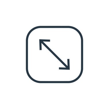 Simge vektörünü ok kavramından genişlet. Düzenlenebilir vuruşun ince çizgisi. Web ve mobil uygulamalarda kullanmak için doğrusal işareti genişlet, logo, yazdırma ortamı.