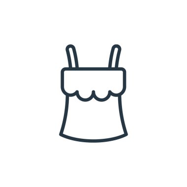 Moda ve giysi konseptinin en önemli simgesi. Düzenlenebilir vuruşun ince çizgisi. Web ve mobil uygulamalarda kullanmak için en üst doğrusal işaret, logo, yazdırma ortamı.