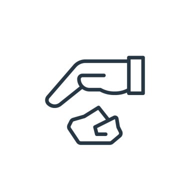 Kirlilik kavramının çöp ikonu taşıyıcısı. İnce çizgili düzenlenebilir felç çizgisi. Web ve mobil uygulamalarda kullanmak için çöp doğrusal işareti, logo, yazdırma ortamı.