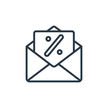 Satış konseptindeki satış ikonu vektörü. İnce çizgili düzenlenebilir felç çizgisi. Web ve mobil uygulamalarda kullanmak için doğrusal satış işareti, logo, yazdırma ortamı.