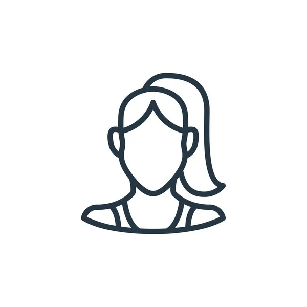 Mujer Vector Icono Del Concepto Usuarios Ilustración Línea Delgada Derrame — Vector de stock