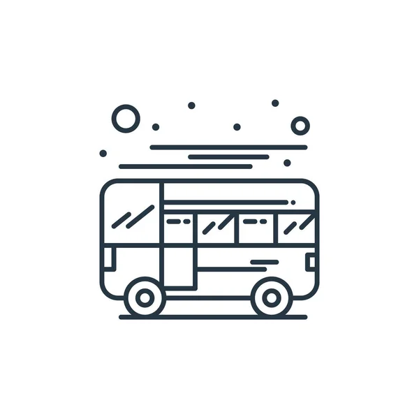 Vector Icono Bus Del Concepto Elementos Ciudad Ilustración Línea Delgada — Archivo Imágenes Vectoriales