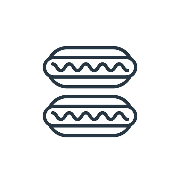 Hotdog Vector Icono Todo Sobre Concepto Sándwich Ilustración Línea Delgada — Vector de stock