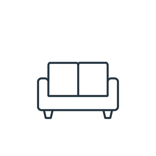Couch Icon Vector Furniture Decoration Concept Thin Line Illustration Couch — Stock Vector
