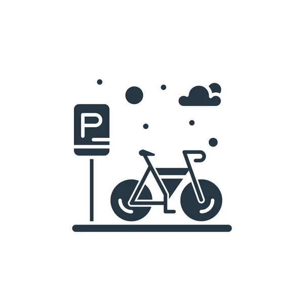 Wektor Ikony Parkowania Rowerów Koncepcji Elementów Miasta Cienka Ilustracja Parkingów — Wektor stockowy