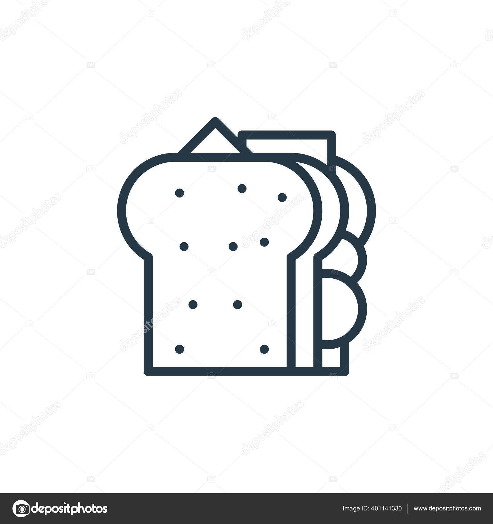 Vektor Ikon Sandwich Dari Semua Tentang Konsep Sandwich Ilustrasi Garis Stok Vektor C Line Art 401141330
