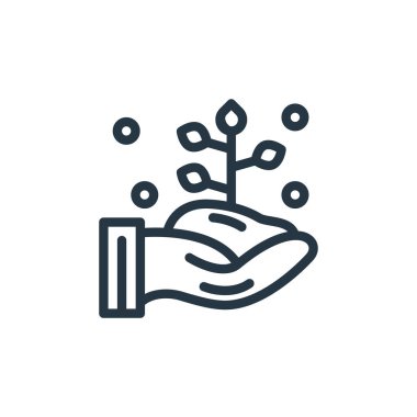 Tarım ve tarım kavramındaki büyüme ikonu vektörü. İnce çizgili düzenlenebilir felç çizgisi. Web ve mobil uygulamalarda kullanmak için büyüme doğrusal işareti, logo, yazdırma ortamı.