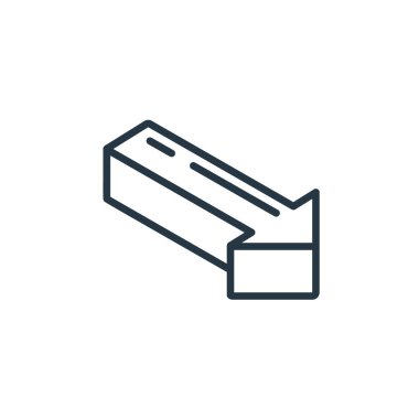 d okları kavramından köşegen ok ikonu vektörü. Düzenlenebilir okun ince çizgi çizimi. Web ve mobil uygulamalarda kullanmak için çapraz ok doğrusal işareti, logo, yazdırma ortamı.