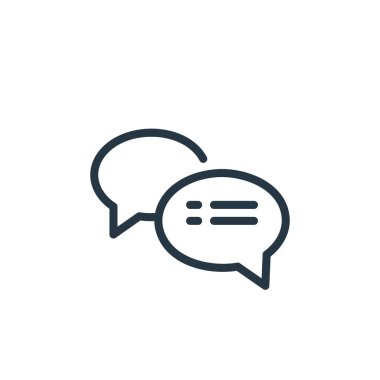 Takım çalışması konseptinden sohbet simgesi vektörü. Düzenlenebilir konuşmanın ince bir çizgisi. Web ve mobil uygulamalarda kullanmak için sohbet doğrusal işareti, logo, yazdırma ortamı.