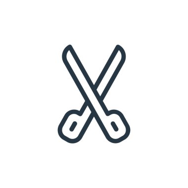 Veterinerlik konseptinden makas ikonu vektörü. Düzenlenebilir makas vuruşunun ince çizgisi. Web ve mobil uygulamalarda kullanmak için makas doğrusal işareti, logo, yazdırma ortamı.