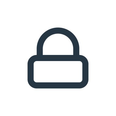 Temel konseptten ikon vektörünü kilitle. Düzenlenebilir kilit vuruşunun ince çizgisi. Web ve mobil uygulamalarda kullanmak için doğrusal işareti kilitle, logo, yazdırma ortamı.