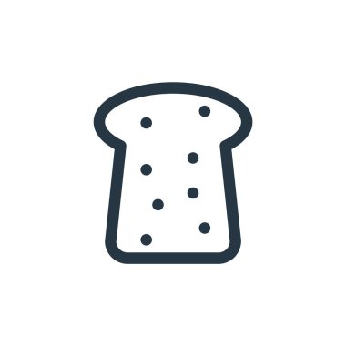 Yiyecek içecek konseptinden bir tost ikonu vektörü. Düzenlenebilir tost vuruşunun ince bir çizgisi. Web ve mobil uygulamalarda kullanmak için tost doğrusal işareti, logo, yazdırma ortamı.