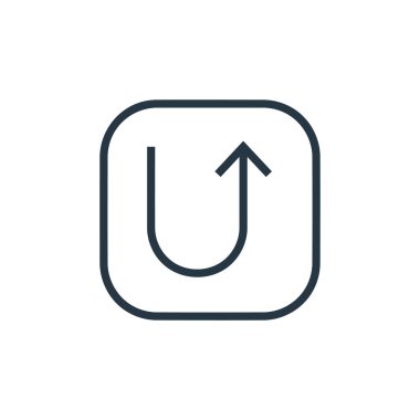 ok kavramından simge vektörünü geri getir. İnce çizgili düzeltilebilir felç çizgisi. Web ve mobil uygulamalarda kullanmak için doğrusal işareti geri getir, logo, yazdırma ortamı.