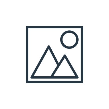 Eğitim ve okul konseptindeki galeri ikonu vektörü. İnce çizgili, düzenlenebilir felç çizgisi. Web ve mobil uygulamalarda kullanmak için galeri doğrusal işareti, logo, yazdırma ortamı.